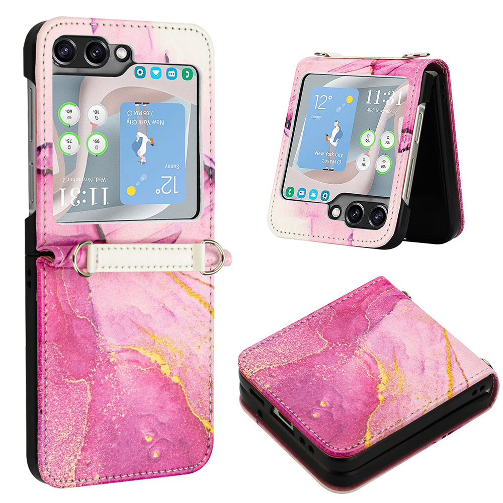 YB Pattern Printing Leather Series-5 for Samsung Galaxy Z Flip5 5G Phone Case Marble Pattern PU Leather Cover YB Pattern Printing Leather Series-5 for Samsung Galaxy Z Flip5 5G Phone Case Marble Pattern PU Leather Cover